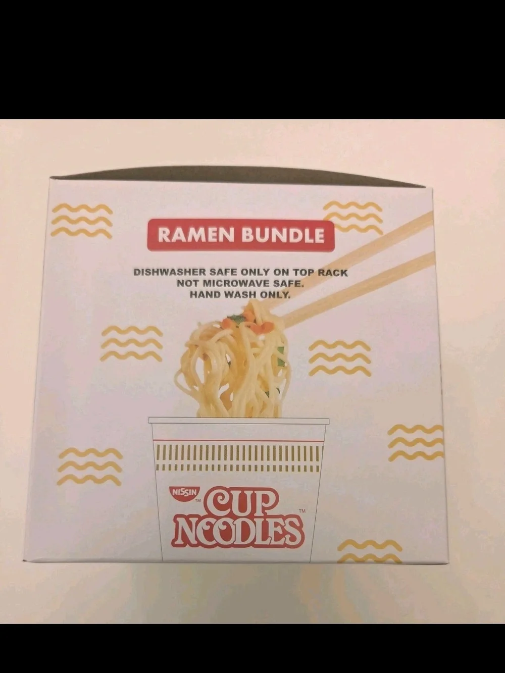 Nissin Cup Noodles Red and White Ramen Cup And Spoon Set - 2 Pieces